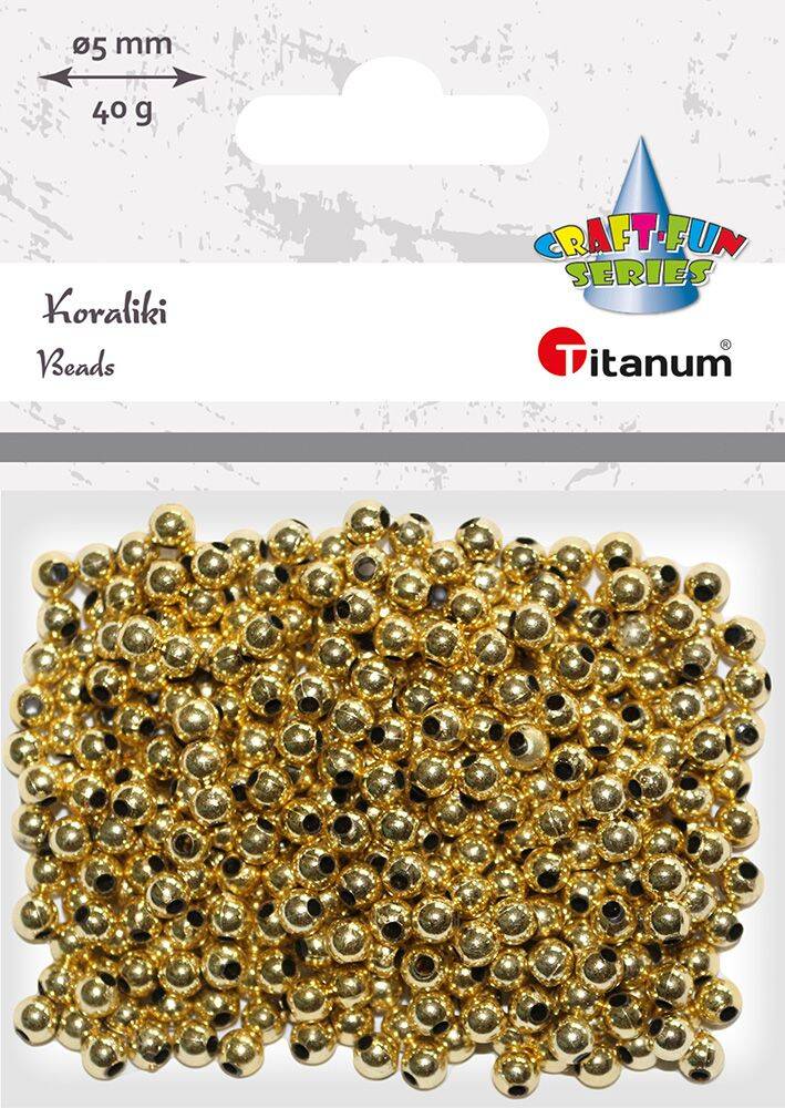 Koraliki plastikowe do nawlekania 5mm - Złote #3