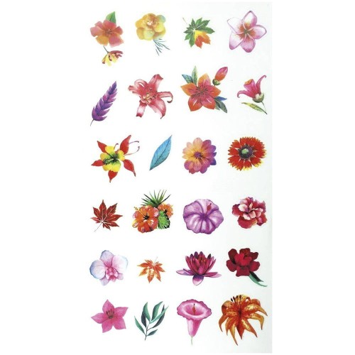 Naklejki foliowe kwiaty mix 24szt  #1