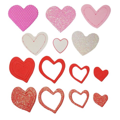 Naklejki piankowe serca mix 50szt  #2