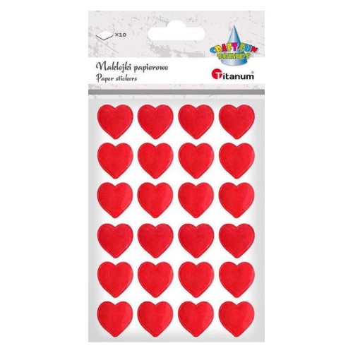 Naklejki papierowe serca mix 240szt czerwone #2