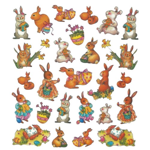 Naklejki wielkanocne zajączki mix 26szt #1