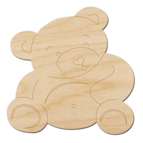 Drewniana podkładka dekor 10x10cm - miś #1