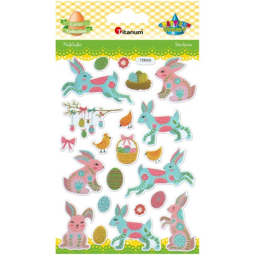 Naklejki wielkanocne wypukłe zajączki mix 22szt #2