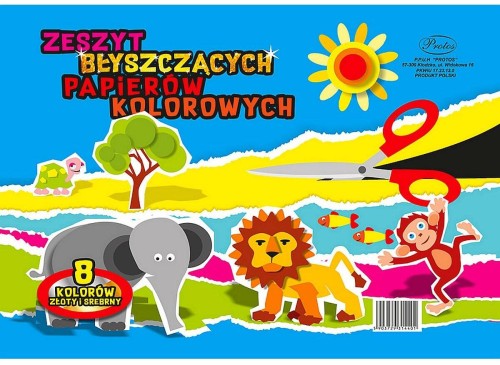 Blok papierów kolorowych błyszczących A5 8 kolorów #1