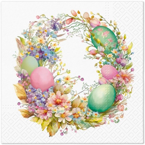 Serwetka do Decoupage 33x33cm - Easter Wreath #1