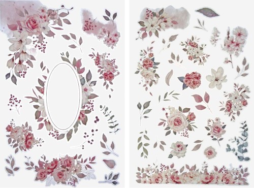 Naklejki transferowe kwiaty mix wzorów #1