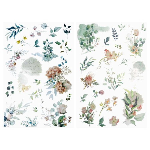 Naklejki transferowe kwiaty mix wzorów #1