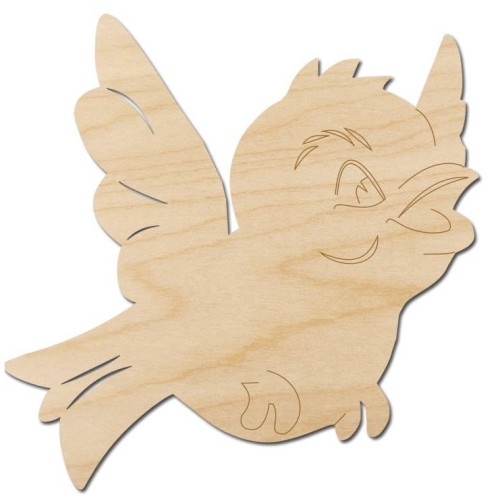 Drewniana podkładka pod kubek 10cm - ptaszek #1