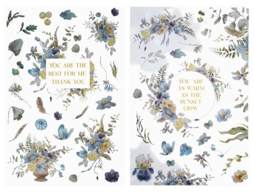 Naklejki transferowe kwiaty mix wzorów #1