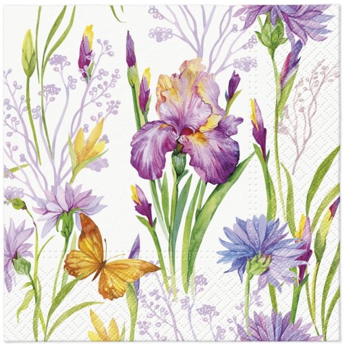 Serwetka do Decoupage 33x33cm - Iris with Butterfly #1