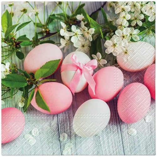 Serwetka do Decoupage 33x33cm - Eggs with flowers #1