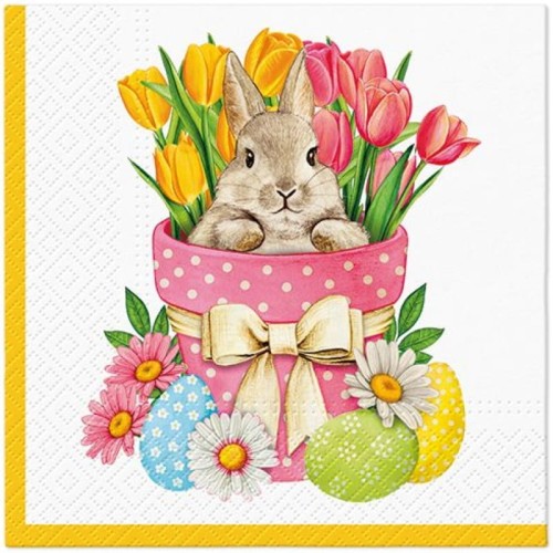 Serwetka do Decoupage 33x33cm - Flower Bunny #1