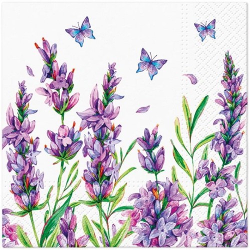 Serwetka do Decoupage 33x33cm - Lavender Butterfly #1