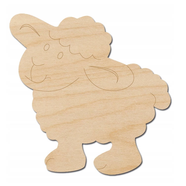 Drewniana podkładka pod kubek 10cm - owca #1