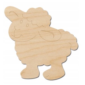 Drewniana podkładka pod kubek 10cm - owca #1