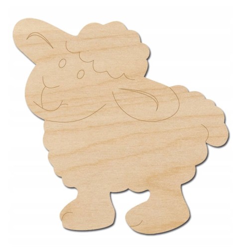 Drewniana podkładka pod kubek 10cm - owca #1