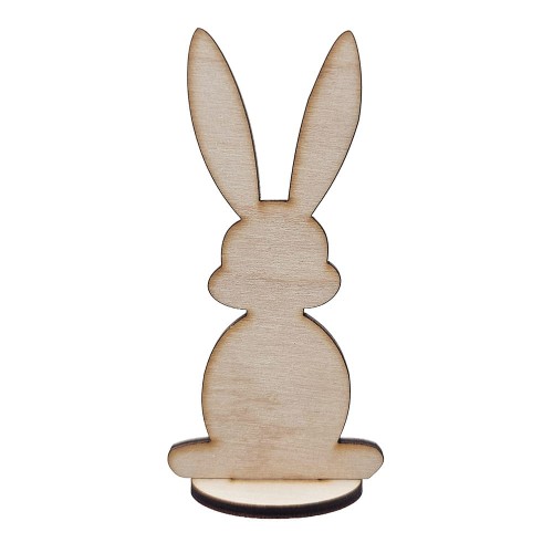 Drewniana ozdoba zając na podstawce #1