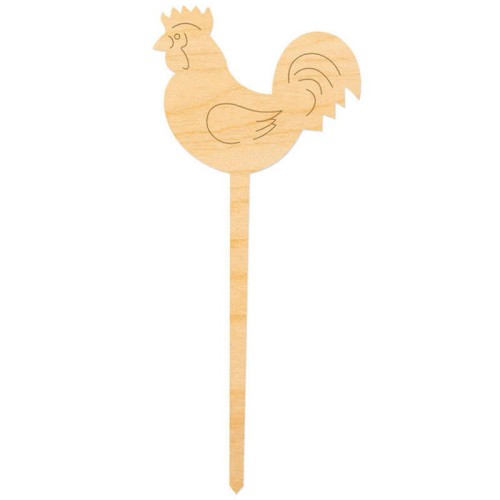 Ozdoba drewniana na patyku  kogut 14cm Decor #1