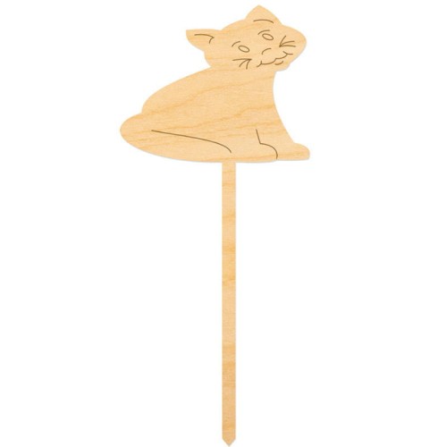 Ozdoba drewniana na patyku kotek 14cm Decor #1