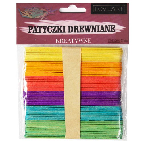 Patyczki drewniane kreatywne kolorowe 11,3cm - 250szt #2