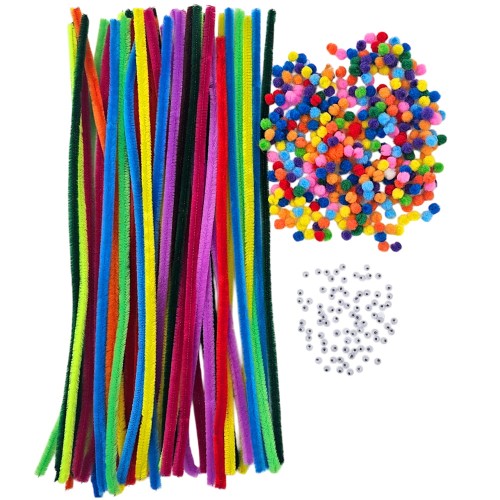 Druciki kreatywne z pomponami - Loveart - mix kolorów #1