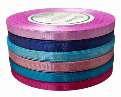 Wstążka satynowa 6mm - 32mb - Zestaw 6 kolorów #1