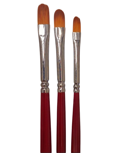 Pędzel syntetyczny koci język - Zestaw 3 sztuk #1