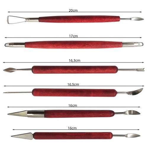 Zestaw rzeźbiarski - Glina samoutwardzalna 1kg, Narzędzia do gliny 6 elementów #2