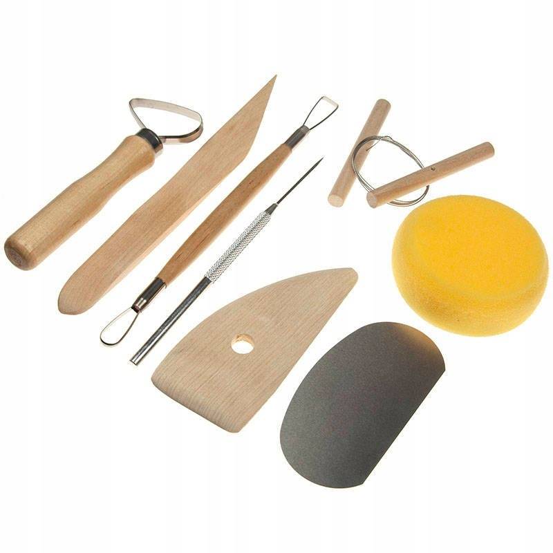 Zestaw rzeźbiarski - Glina 10kg Narzędzia do modelowania gliny 8 elementów #1