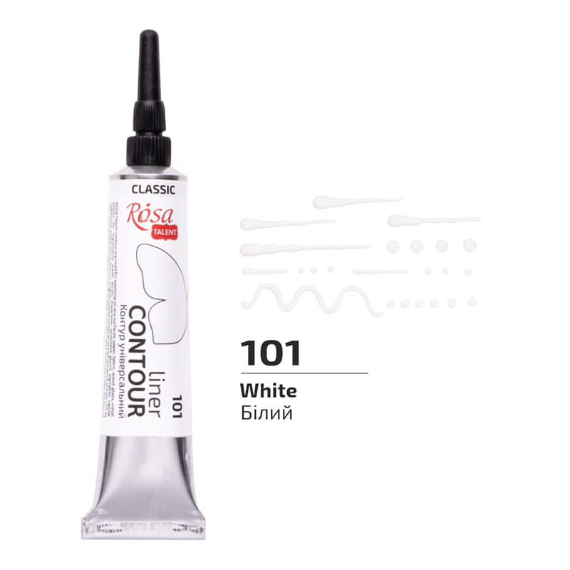 Farba akrylowa konturowa Rosa Talent 20ml Biała #2