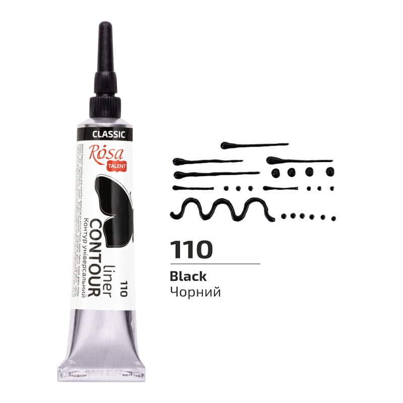 Farba akrylowa konturowa Rosa Talent 20ml Czarna #2