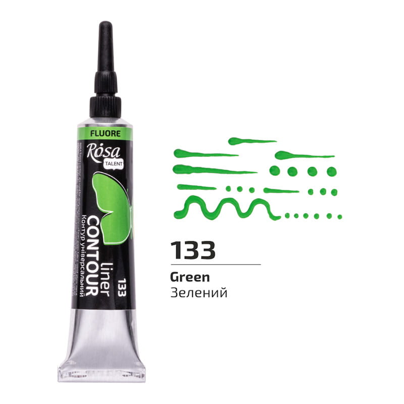 Farba akrylowa konturowa Rosa Talent 20ml Fluorescencyjna Zielona #2