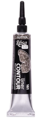 Farba akrylowa konturowa Rosa Talent 20ml Brokatowa Srebrna #1