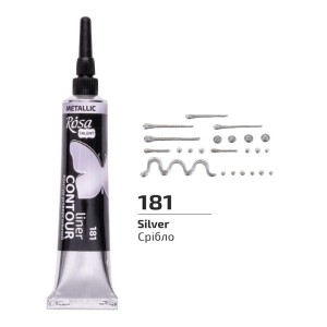 Farba akrylowa konturowa Rosa Talent 20ml Metaliczna Srebrna #2