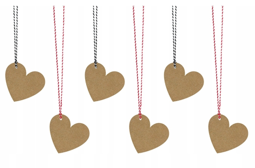 Zawieszki do prezentów na butelkę serca 6szt #1
