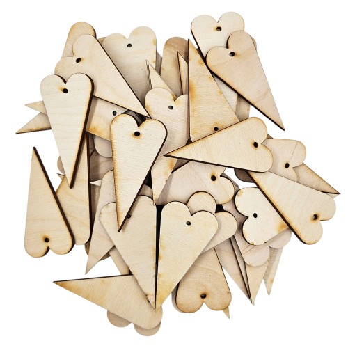 Drewniane serca ze sklejki do malowania i ozdabiania - 50 sztuk #1