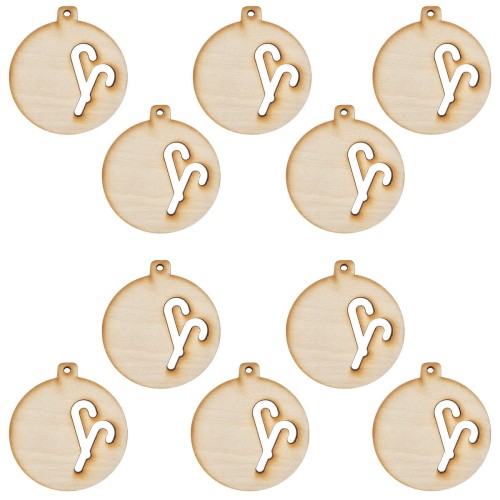 Drewniana ozdoba zawieszka bombka 6 cm - Laski Świąteczne - 10 szt. #1
