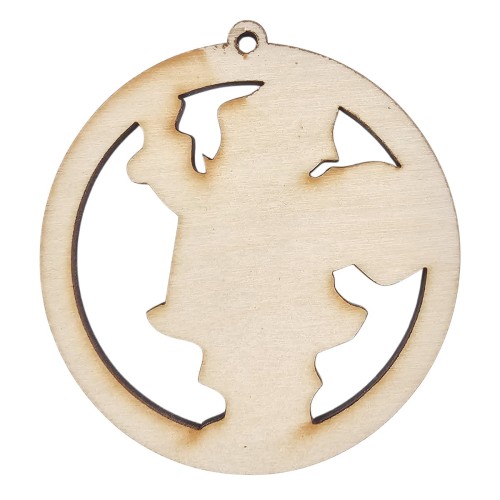 Drewniana ozdoba zawieszka bombka 6 cm - Święty Mikołaj - 10szt #2