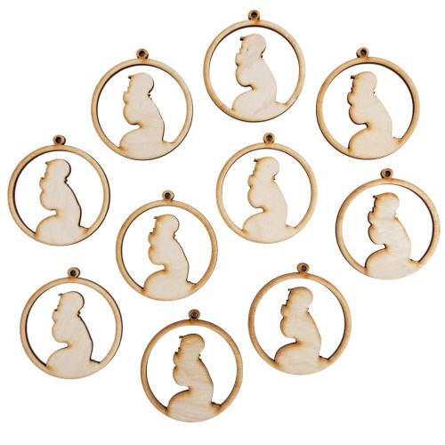 Drewniana ozdoba zawieszka bombka 6cm. Decor - 10szt #1