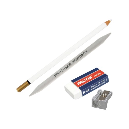 Zestaw do rysunku - temperówka, wiszer, gumka w ołówku i gumka chlebowa #2