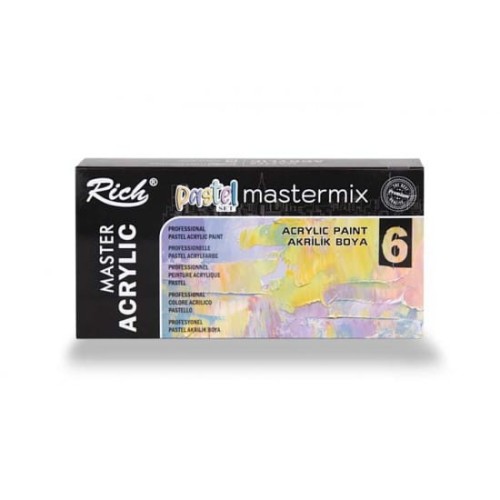 Zestaw farb akrylowych Rich 6x60ml w kolorach pastelowych #2