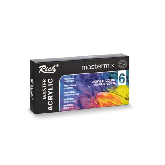 Zestaw farb akrylowych Rich 6x60ml Mastermix #2