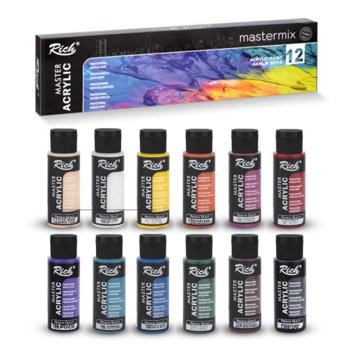 Zestaw farb akrylowych Rich 12x60ml Mastermix #1