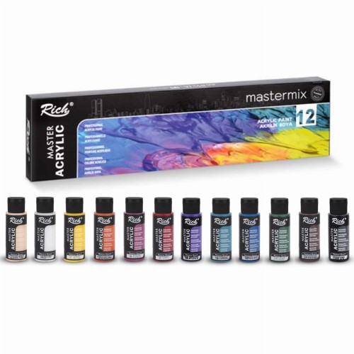 Zestaw farb akrylowych Rich 12x60ml Mastermix #2