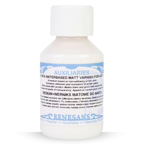 Medium + werniks wodny matowy do akryli Renesans - 100 ml #1