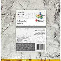 Folia do złoceń w arkuszach 14x14cm 10szt. - srebrna