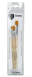 Zestaw pędzli płaskich Lineo Toray - 3 sztuki (roz. 4, 8, 12)