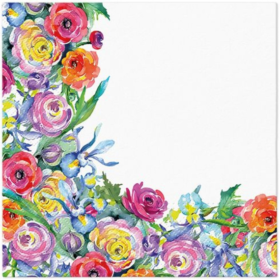 Serwetka do Decoupage 33x33cm - Painted Rose Corner