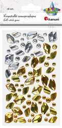 Kryształki samoprzylepne mix 79szt.- srebrne i złote
