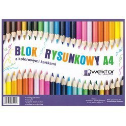 Blok rysunkowy kolorowy Wektor 80 g - A4, 16 arkuszy